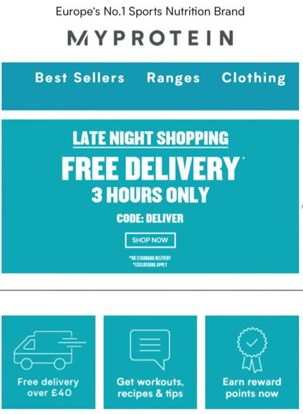 My Protein email example