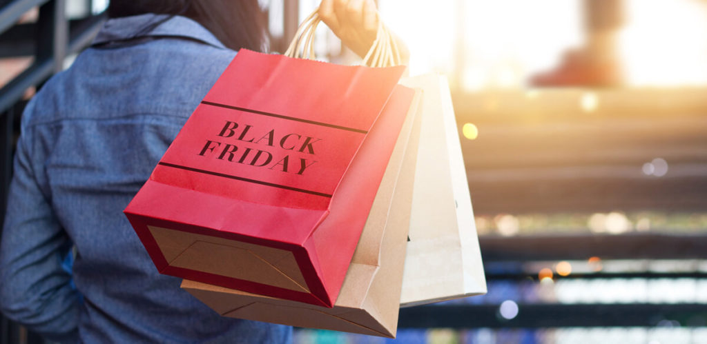 Black Friday shopper heading home