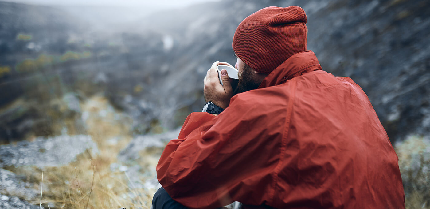 Man hiking in the mountains