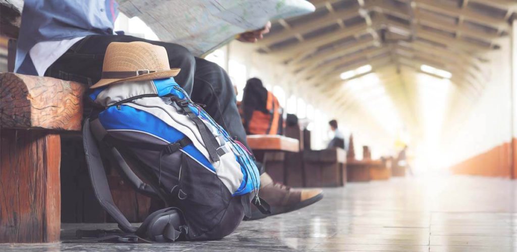 Traveller waiting at the airport