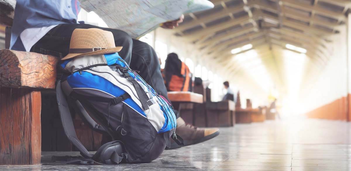 Traveller waiting at the airport