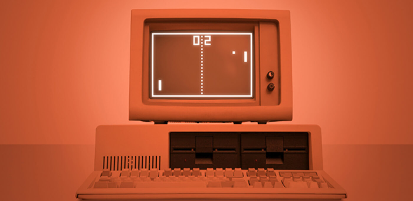 Playing pong on old computer