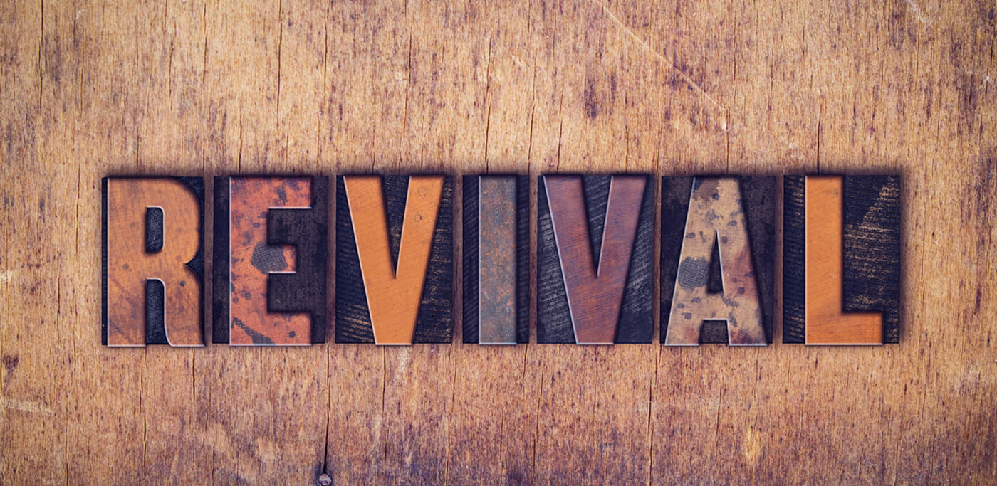 Revival text on wood