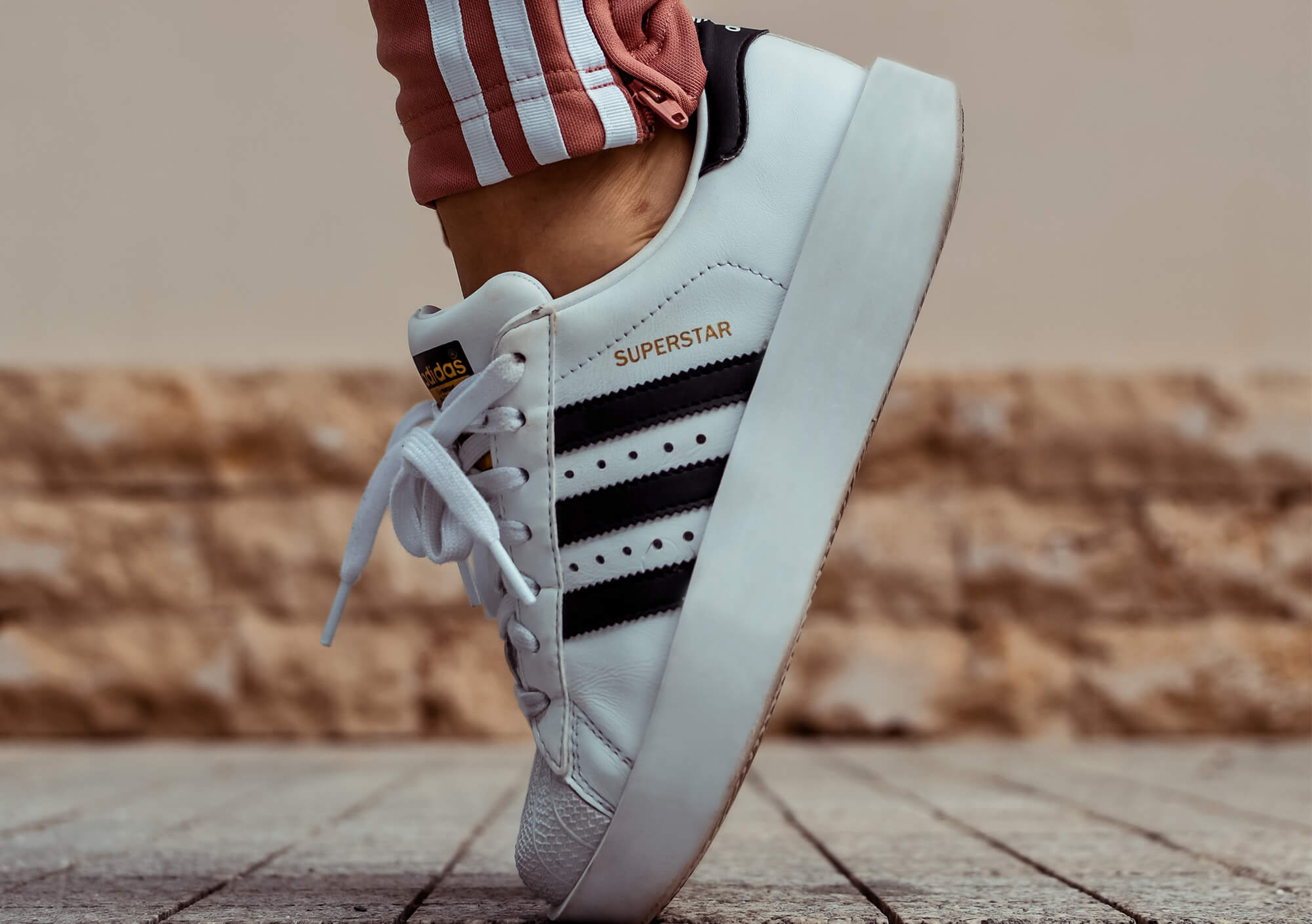 Close up of a white trainer