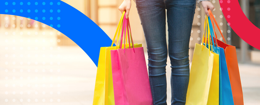 Shopper on the high street